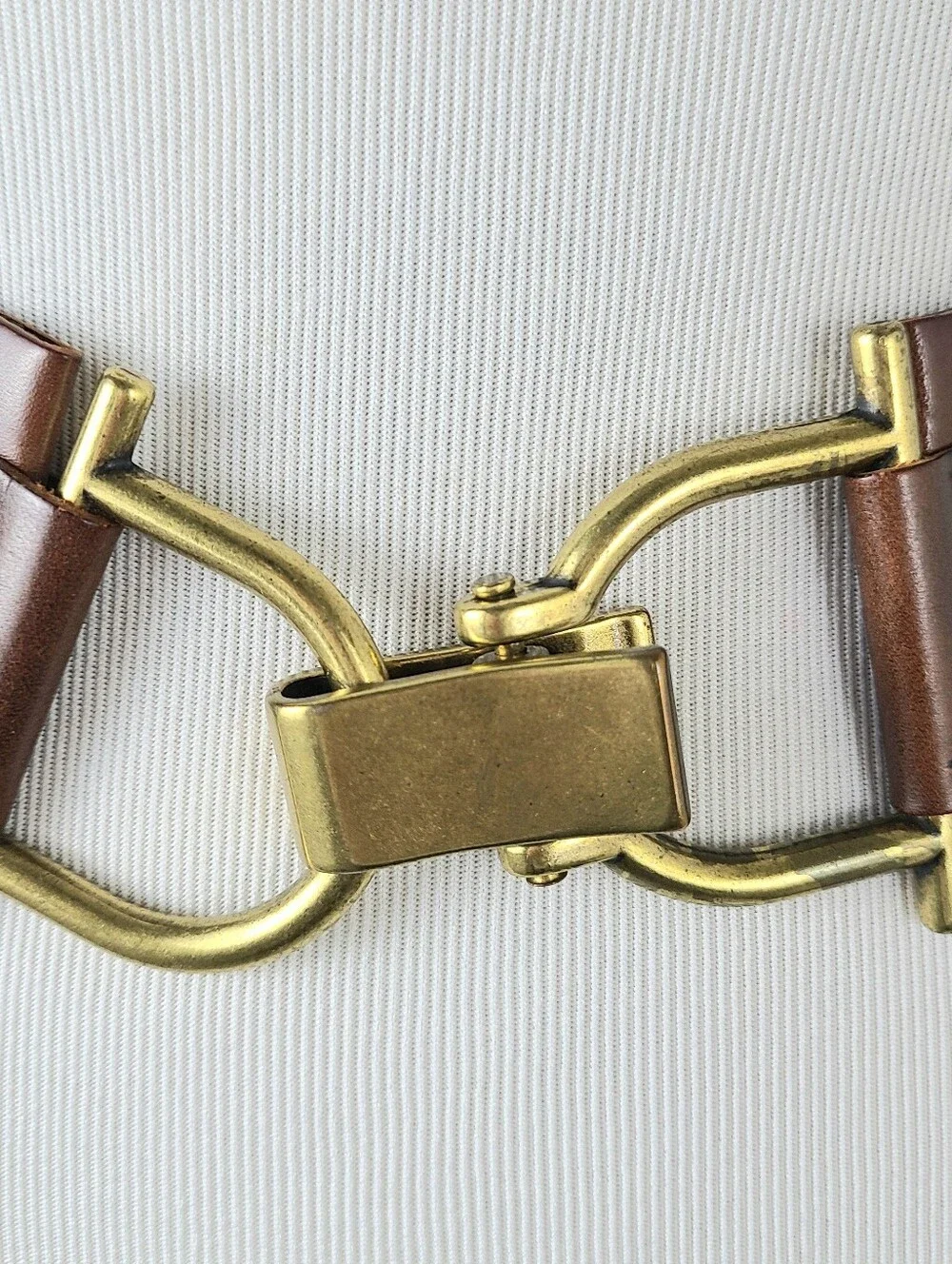 Linea Pelle LP Metallic Brown Leather Stretch Belt